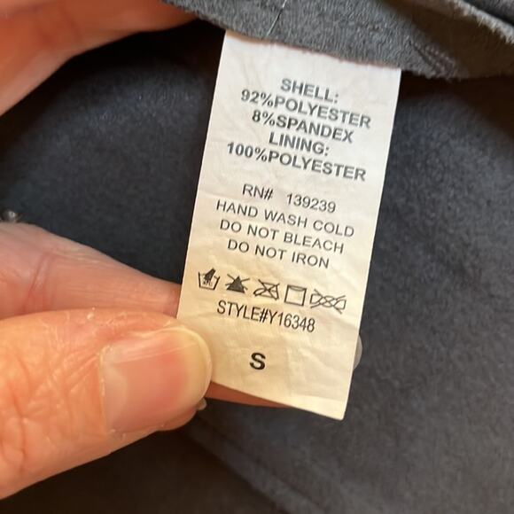 DO+BE Faux Suede Open Front Jacket Size S Gray Draped Flowy Moto Military - Picture 4 of 7